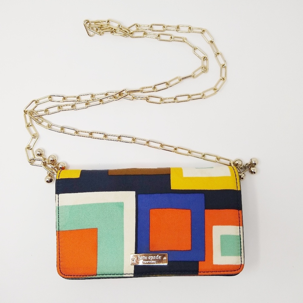 SOLD Kate Spade | geometric chain wallet purse - Picture 1 of 6